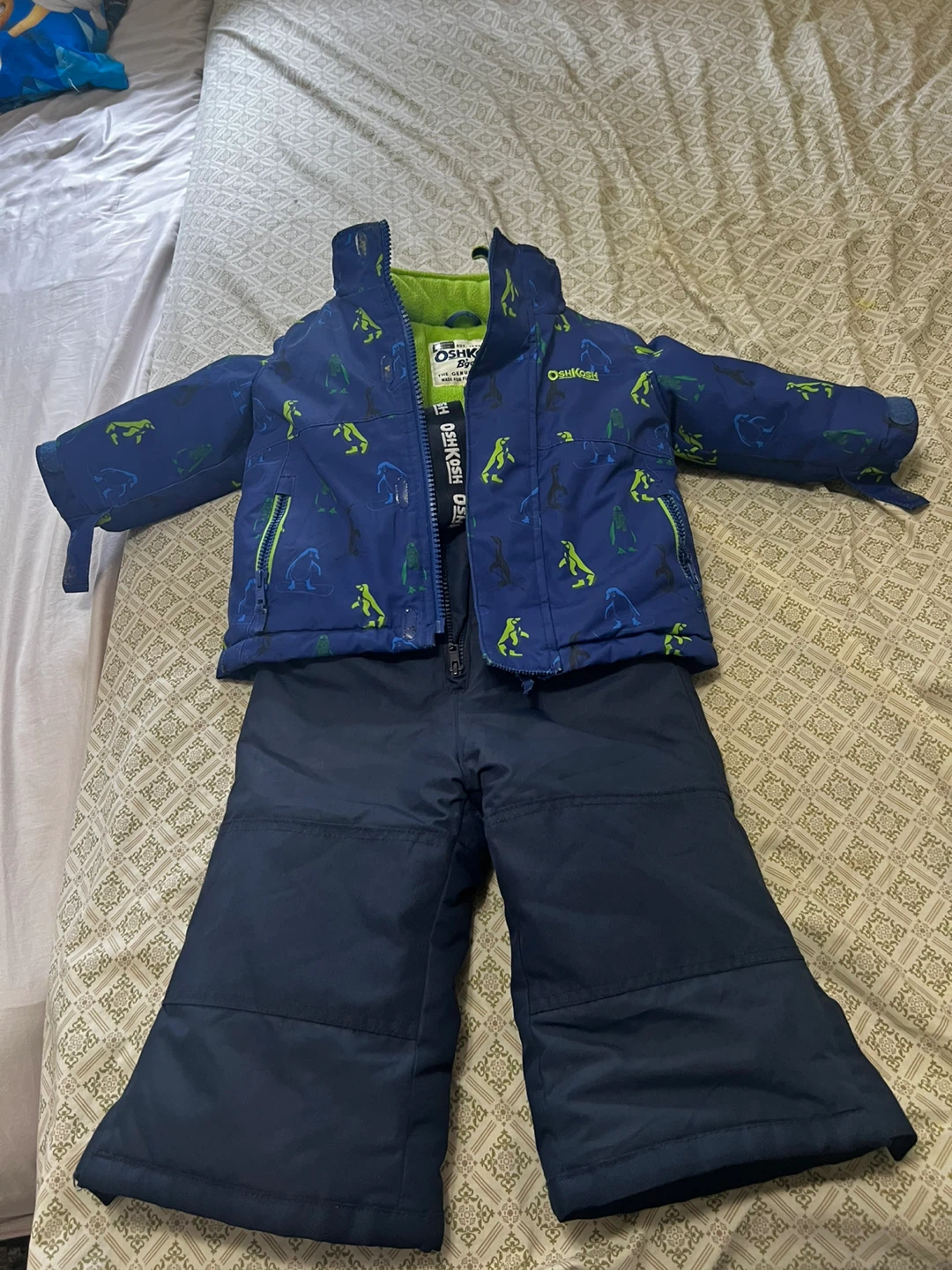 OshKosh B'gosh 18M Winter Snowsuit - Blue Penguin Print