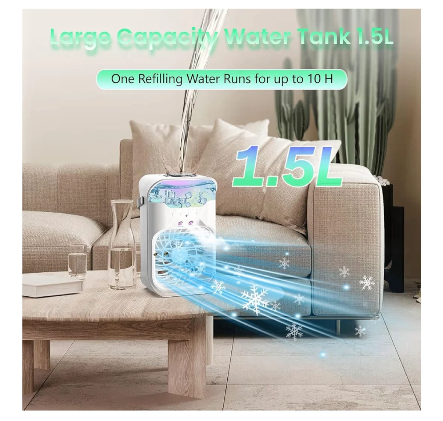 Portable 4-in-1 Multifunctional Air Cooler Fan with Remote - photo 4