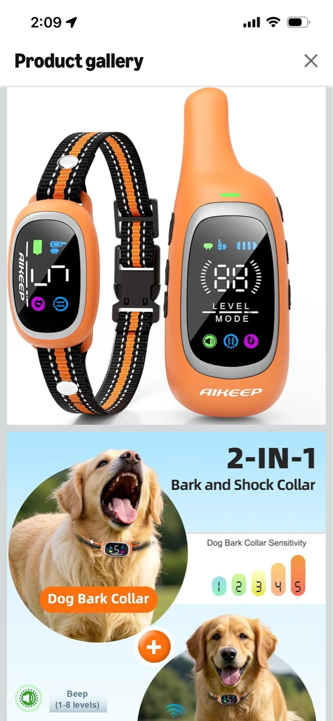 New-AIKEEP 2-in-1 Dog Shock and Bark Collar with Remote - photo 3