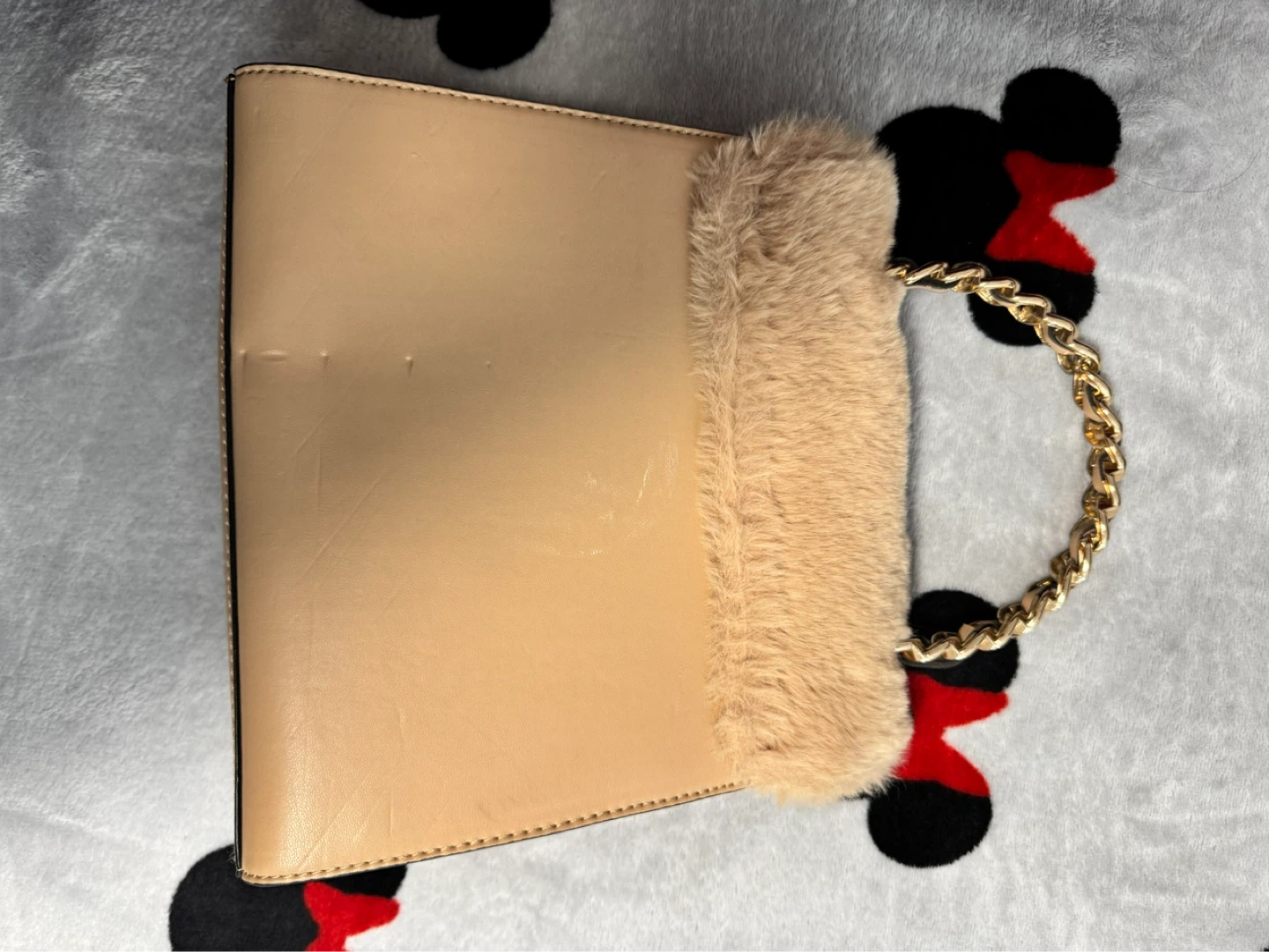 ALDO Beige Quilted Faux Fur Top Handle Bag - photo 2