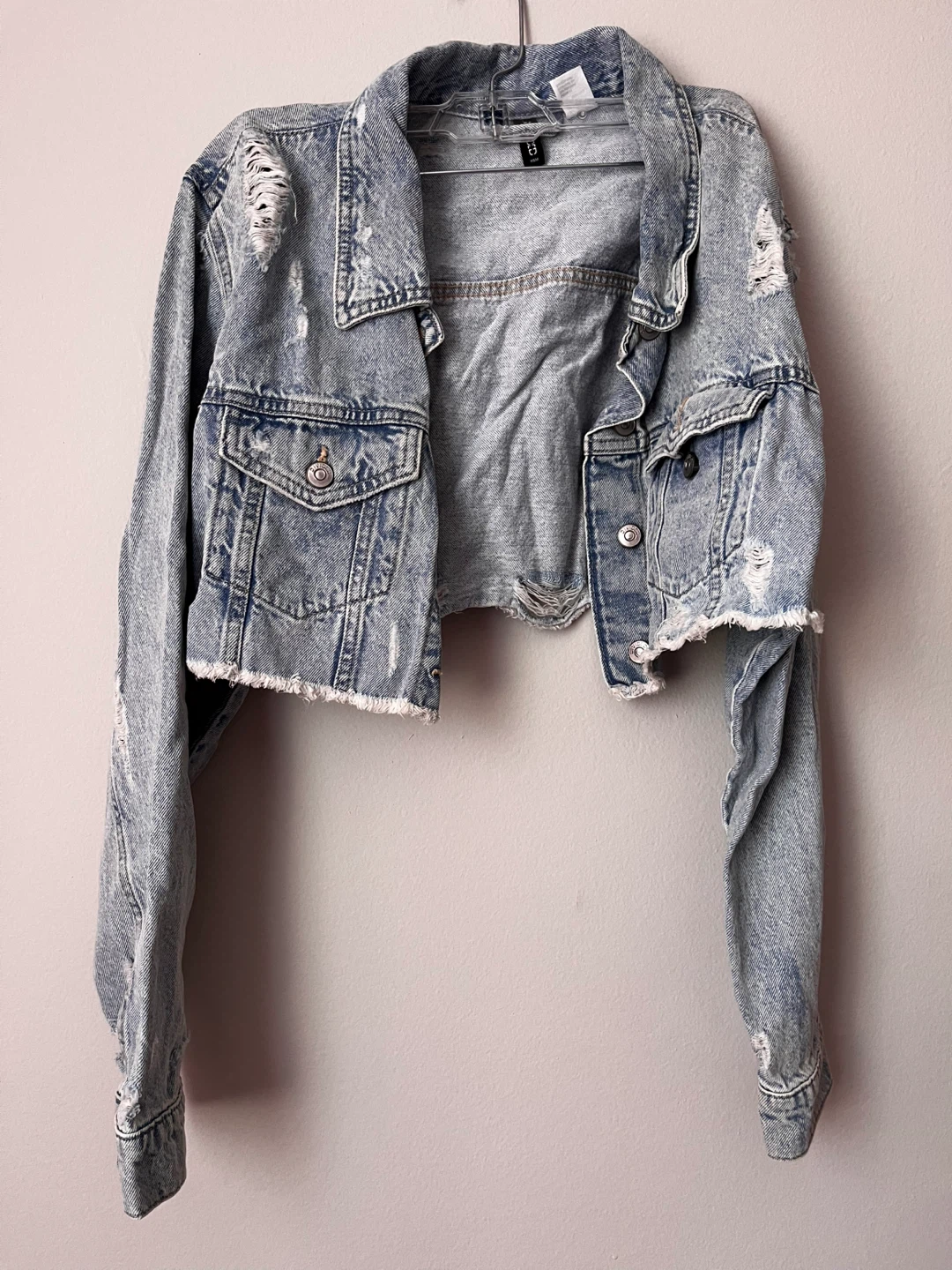 H&M Distressed Denim Jacket XL - photo 3