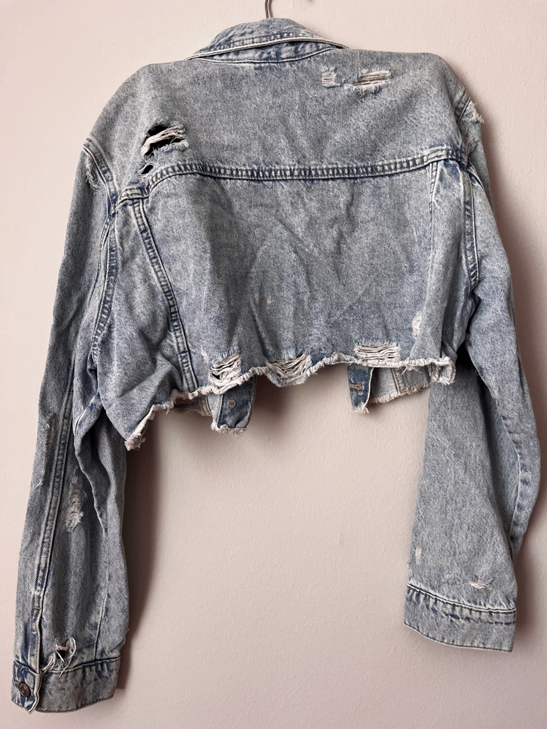 H&M Distressed Denim Jacket XL