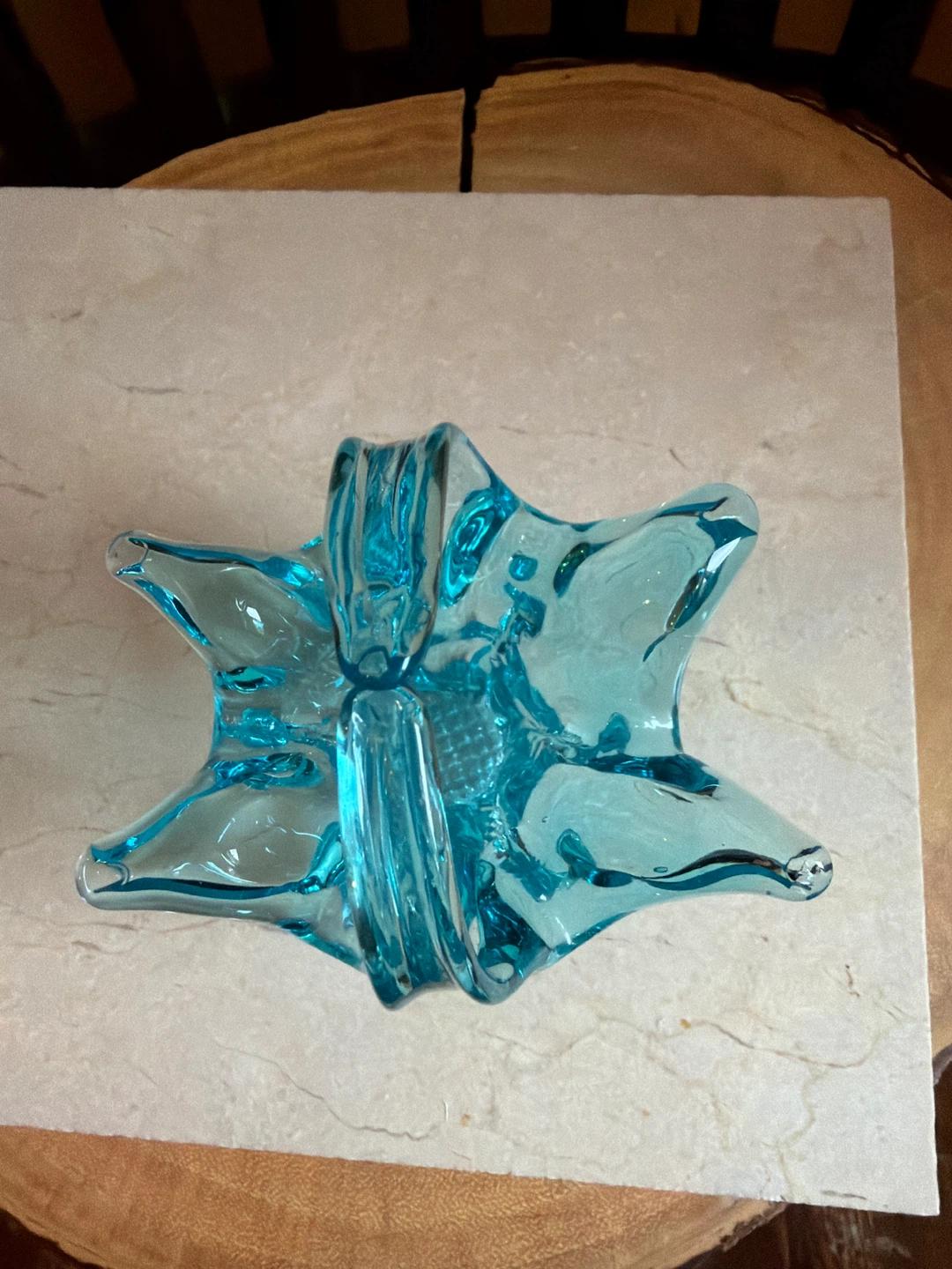 Vintage Ice Blue Glass Basket - photo 5