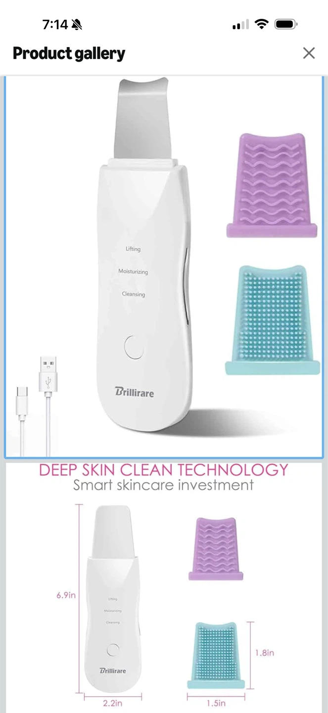 Drillirare Ultrasonic Face Scrubber 3 Modes Wireless White - photo 4