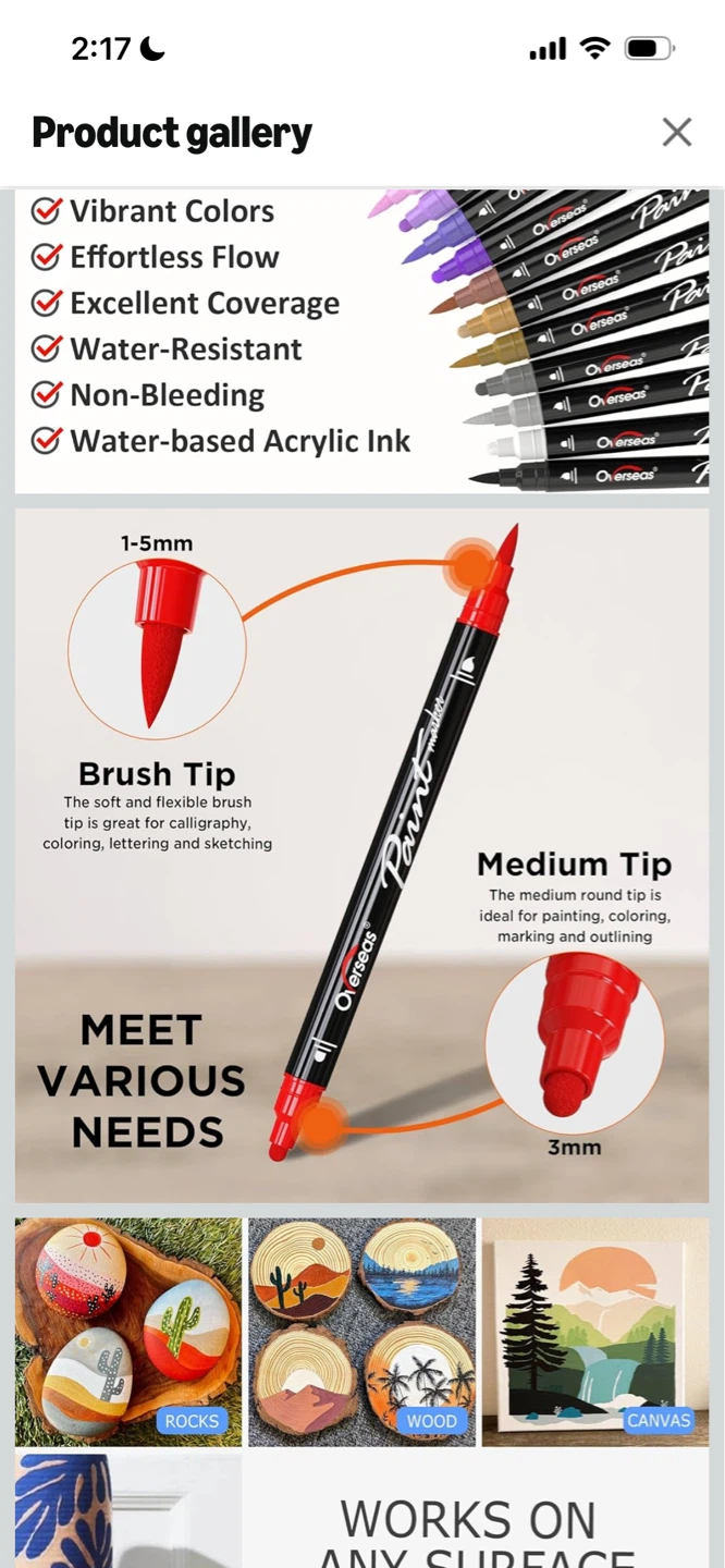 New 10 pcs Overseas Acrylic Paint Marker Pens - photo 2