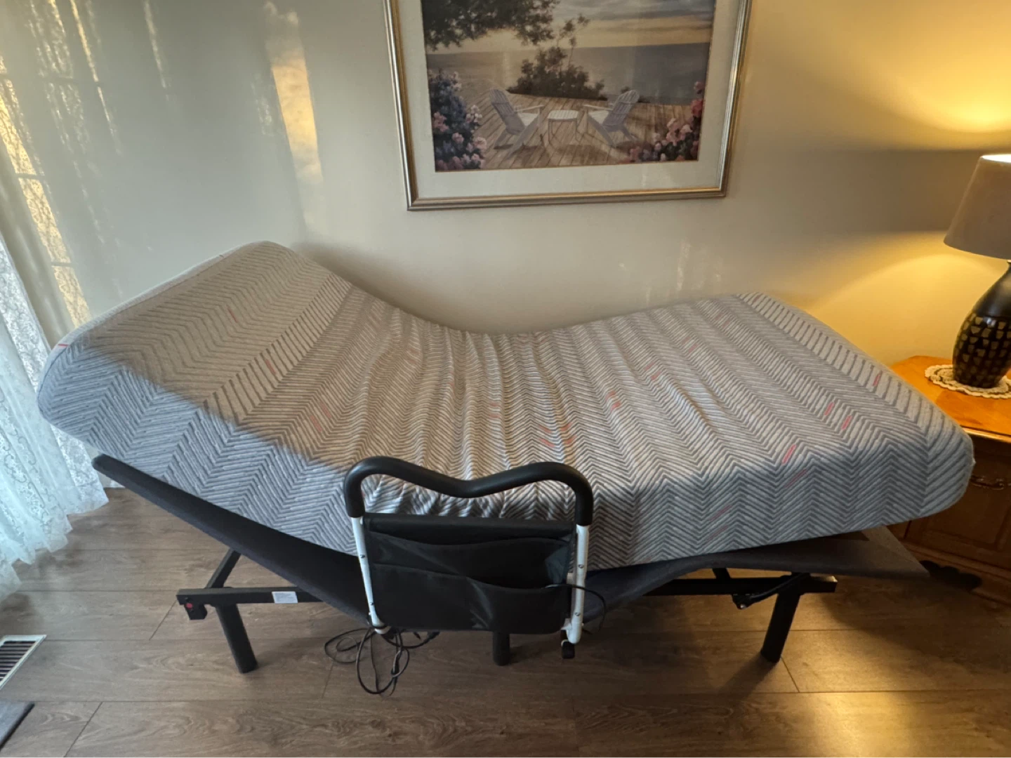Adjustable Bed Frame with Mattress and bed rail - photo 2