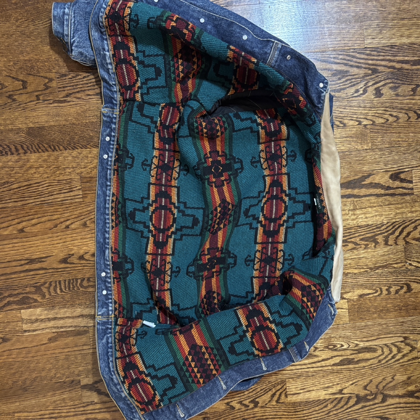 Giordano Denim Jacket with Southwestern Print Lining - Size M - photo 2