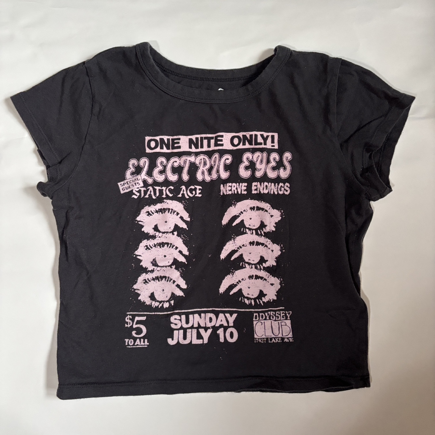 Hollister Electric Eyes Band baby tee
