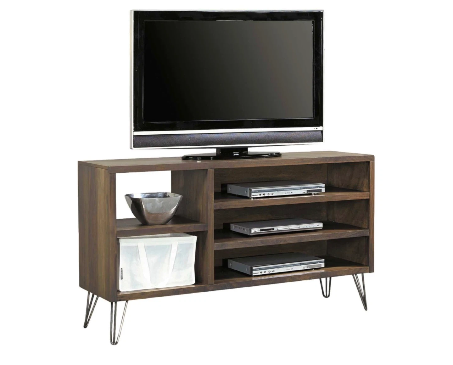 Mid-Century Modern TV Stand / Media Console – Asymmetrical Walnu - photo 4