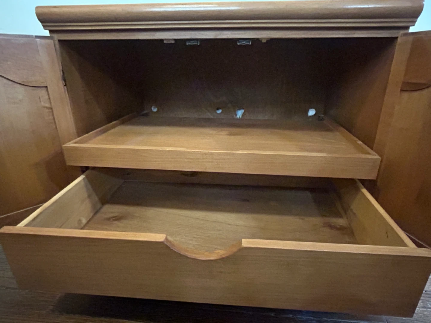 Solid Wood Side Table / Cabinet with Drawer - photo 2