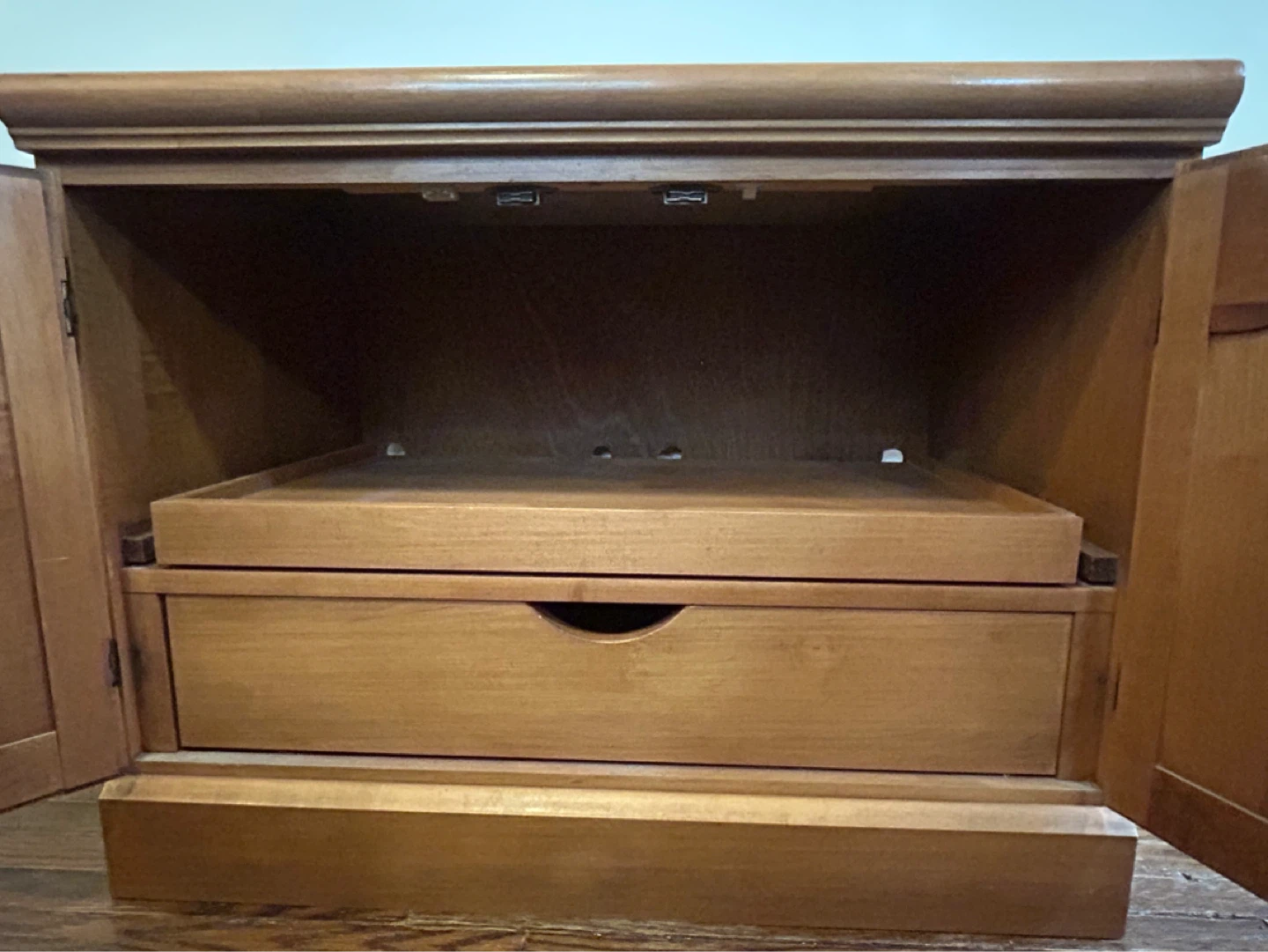 Solid Wood Side Table / Cabinet with Drawer - photo 3