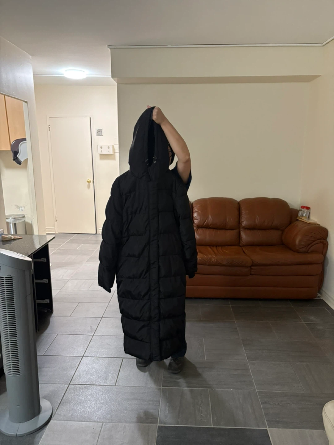 Black Puffer Parka Coat - photo 3