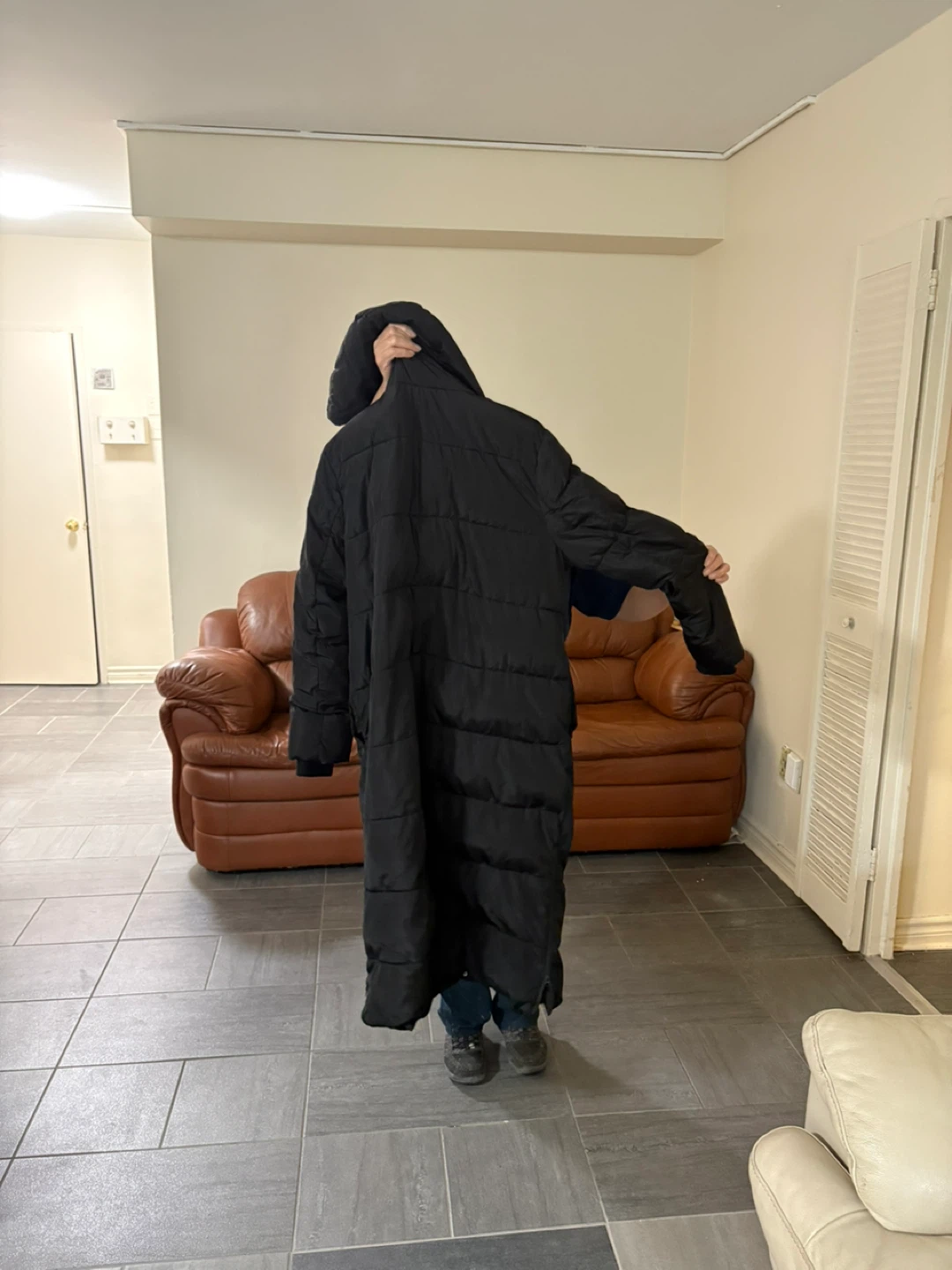 Black Puffer Parka Coat