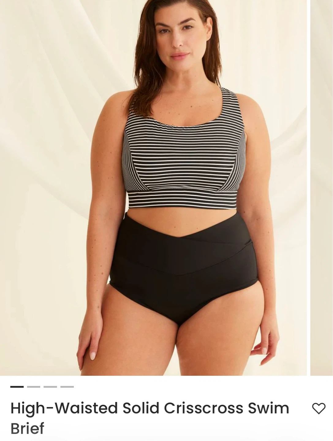 Pennington High-Waisted Solid Crisscross Swim Brief