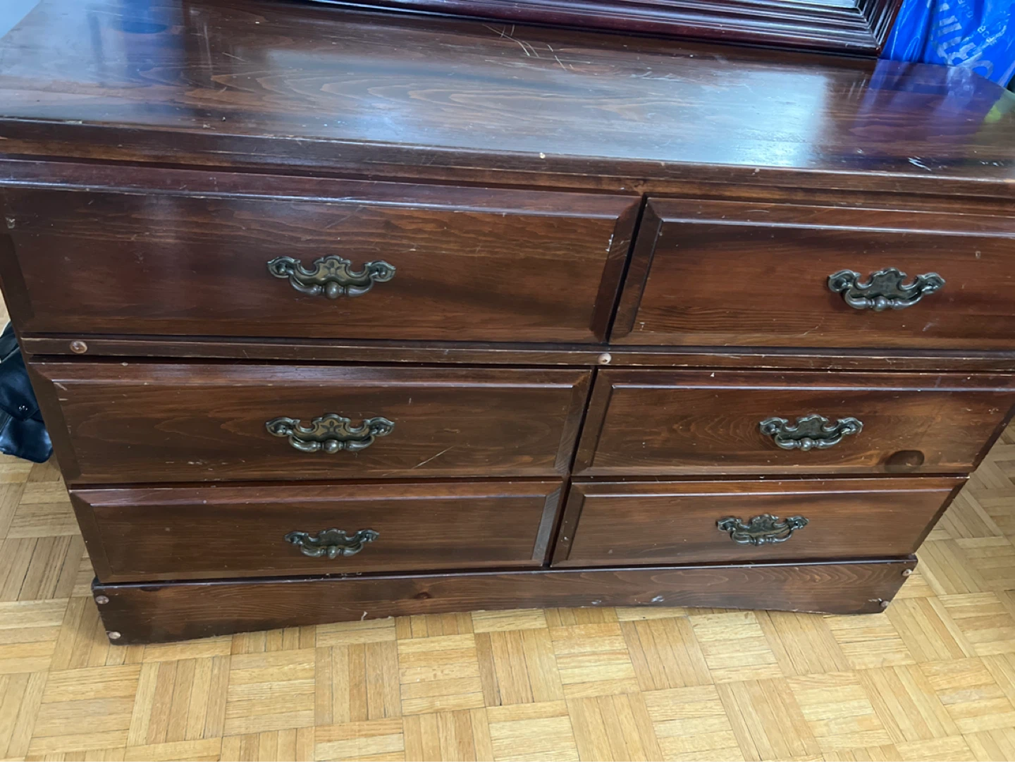 Dark Wood Dresser with Mirror - photo 2