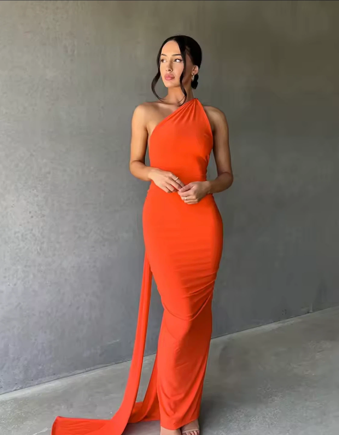 Women's Ruched Bodycon Gown - Emerald Green