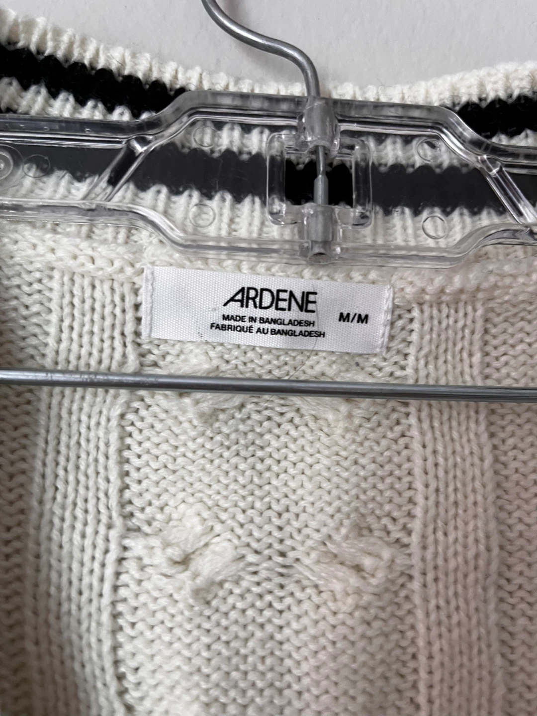 Ardene Cream Cable Knit V-Neck Sweater M/M - photo 2
