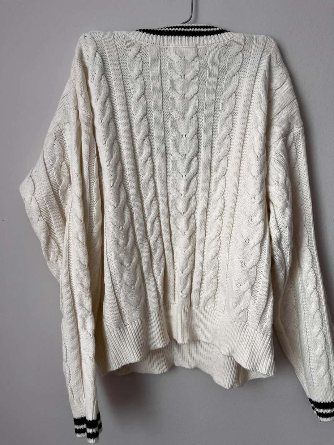 Ardene Cream Cable Knit V-Neck Sweater M/M - photo 3