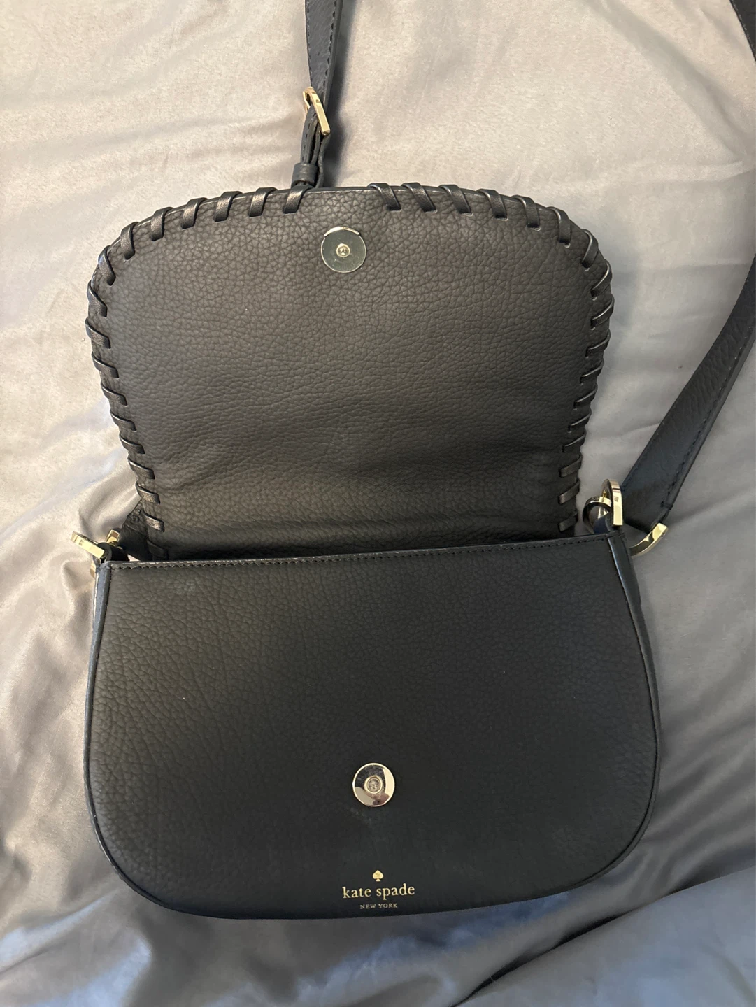 Kate Spade Black Leather Floral Crossbody Bag - photo 2