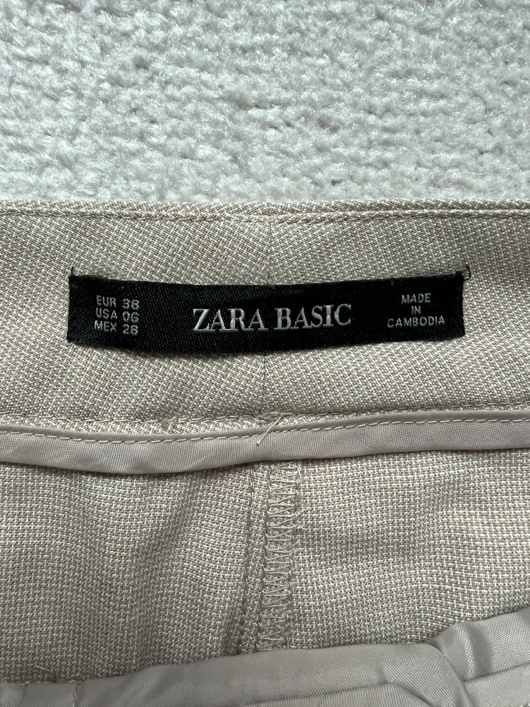 ZARA BASIC Women's Beige Trousers Size EUR 36 - photo 2