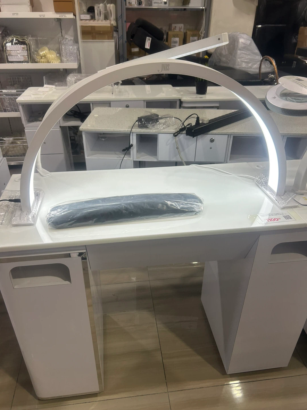 JNBS White Arch LED Nail Desk Lamp