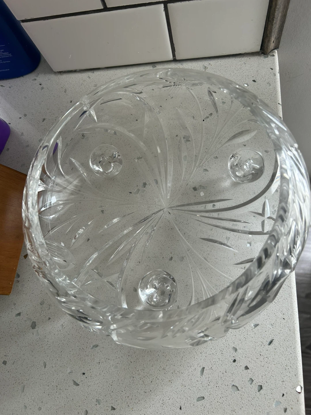 Crystal Footed Fruit Bowl - photo 2