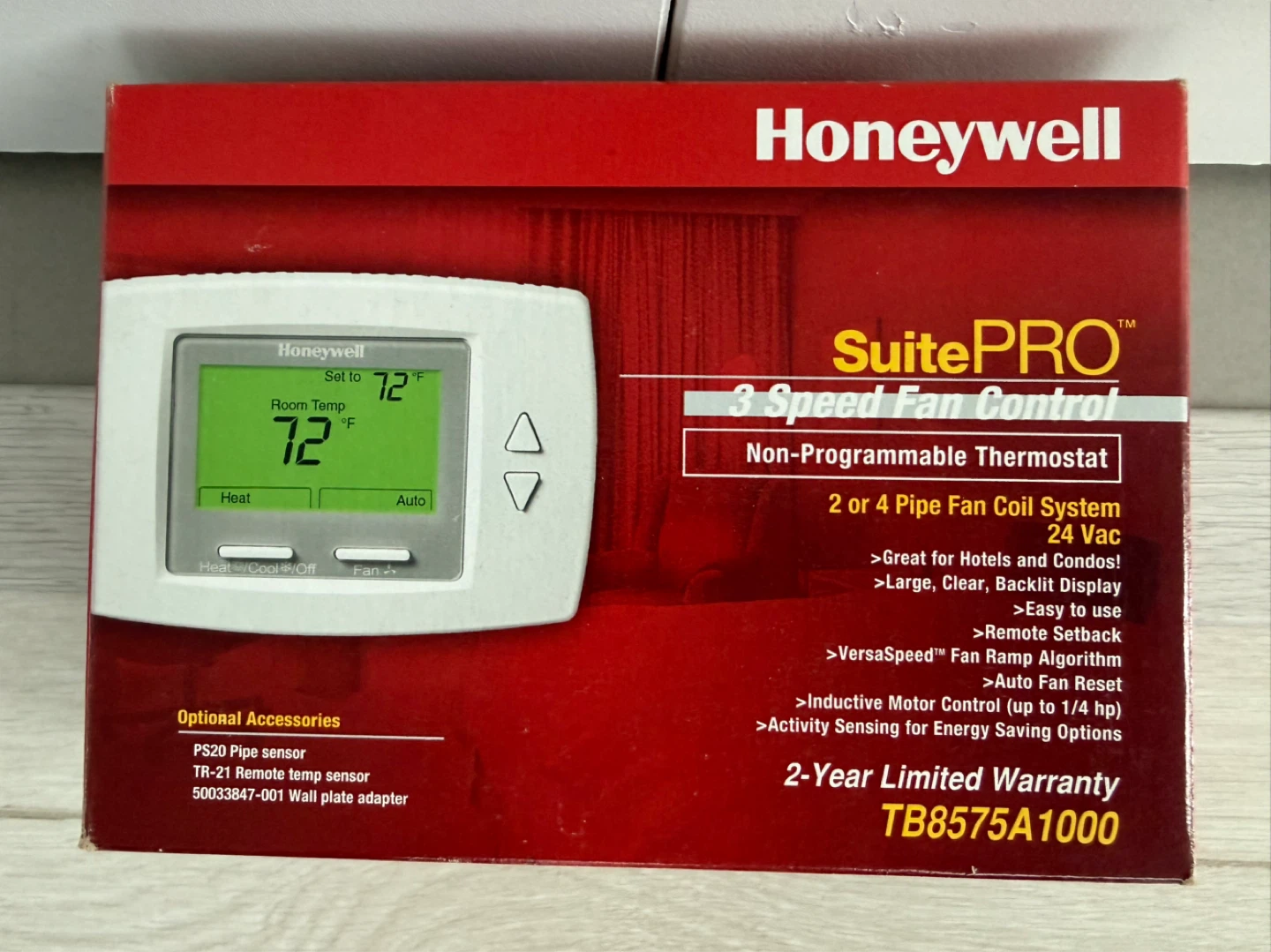 Honeywell SuitePRO 3 Speed Fan Coil Thermostat for Condos