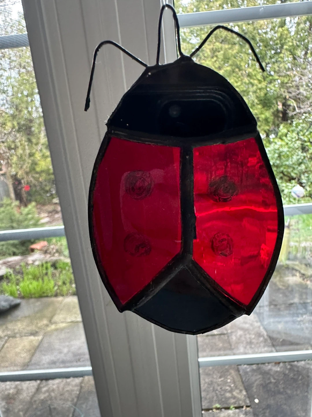 Stained Glass Ladybug Suncatcher