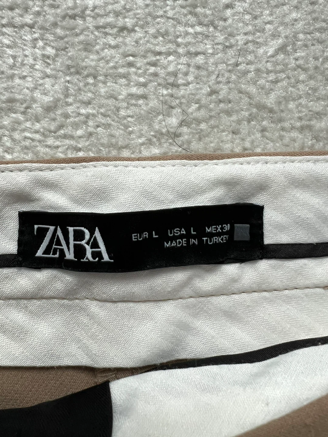 ZARA Wide Leg Cropped Pants Tan - Size L - photo 2