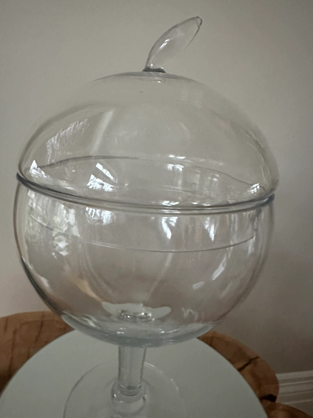 Large Clear Glass Candy Dish with Lid - photo 2