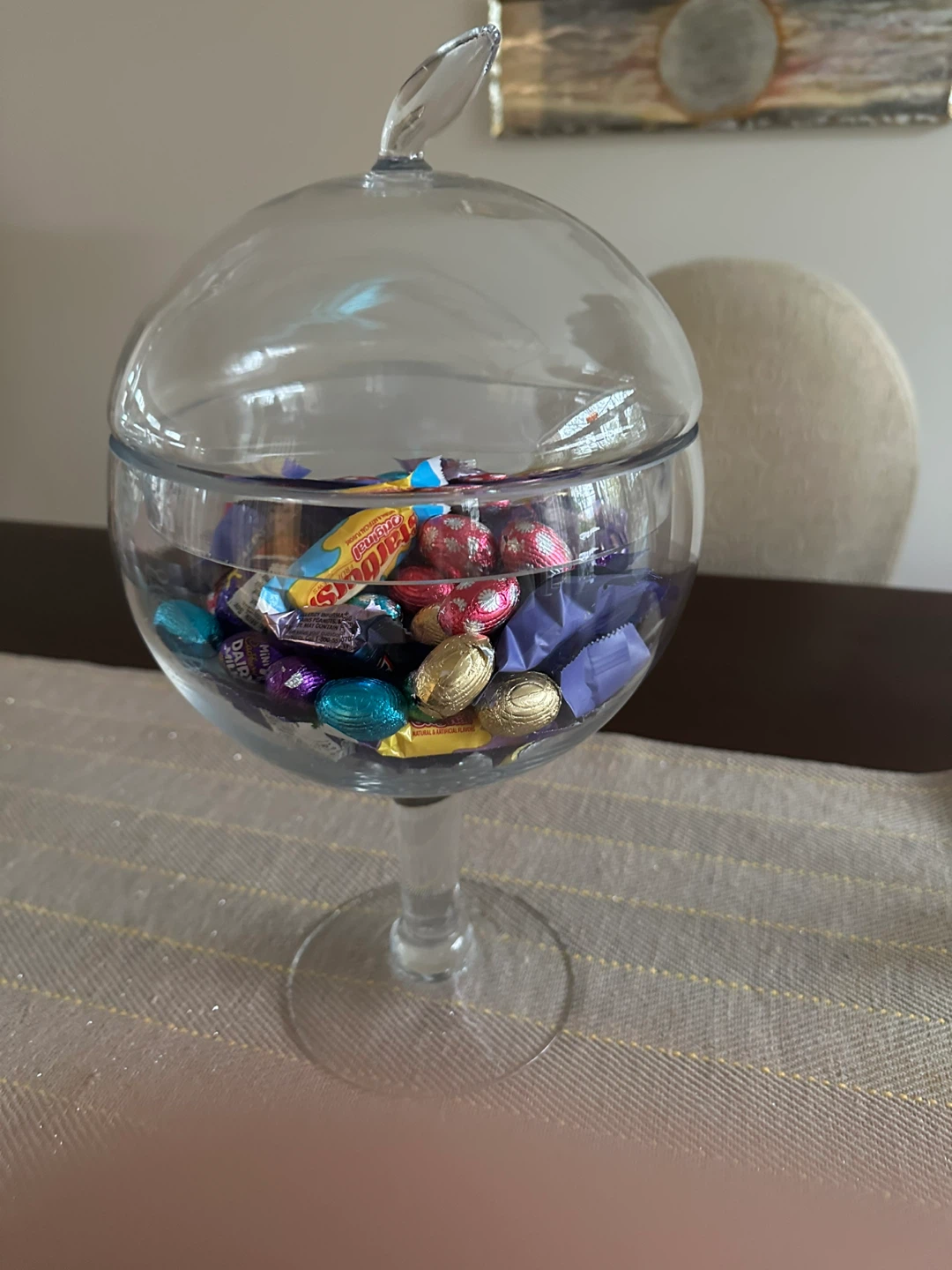 Large Clear Glass Candy Dish with Lid - photo 3