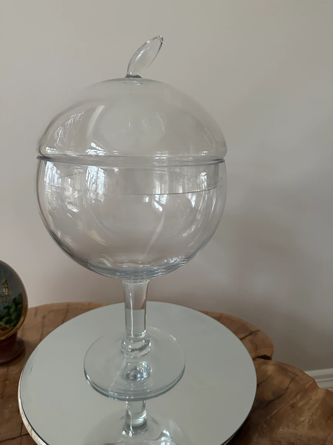 Large Clear Glass Candy Dish with Lid