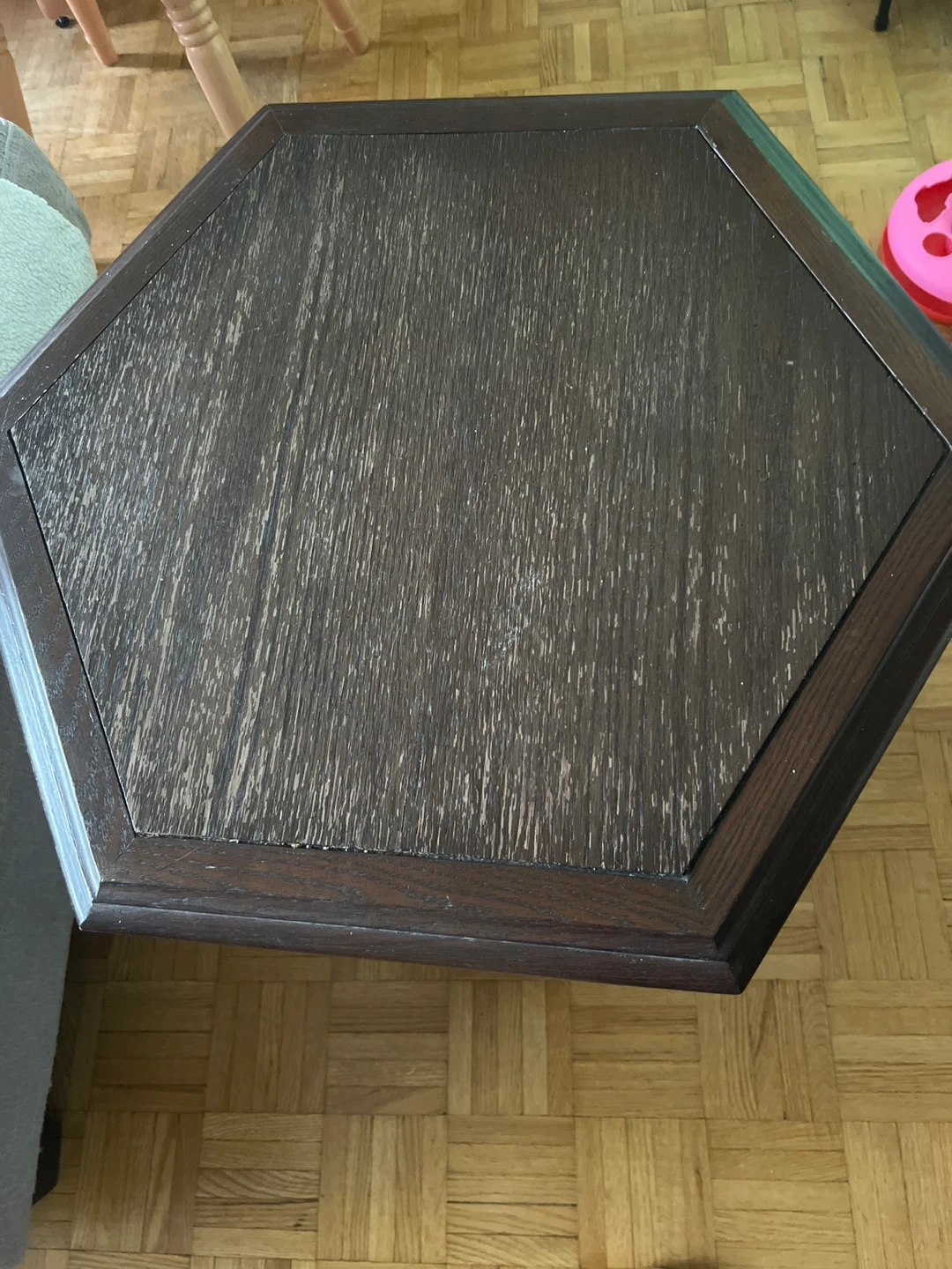 Dark Wood Hexagonal End Table
