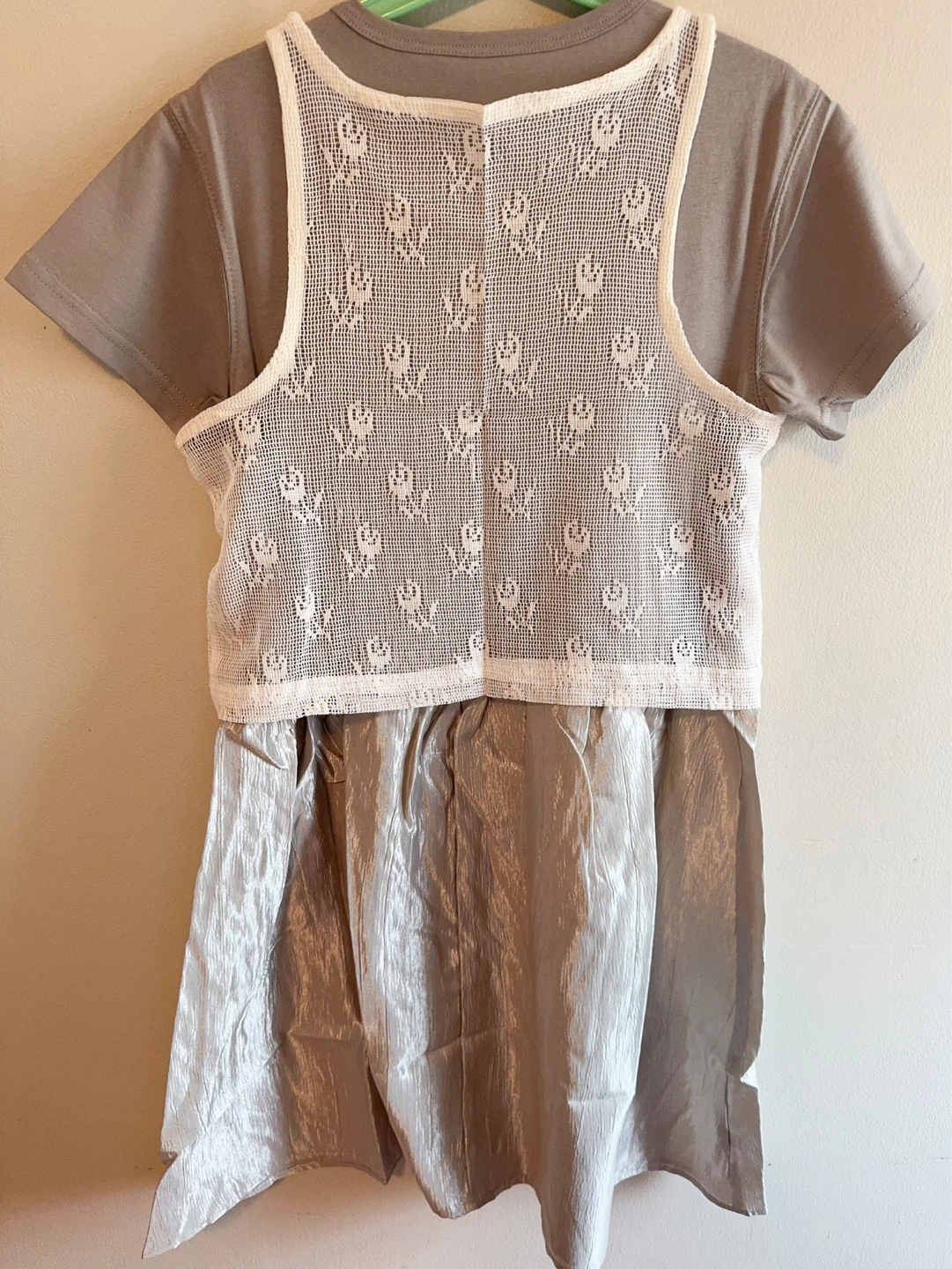 T-shirt Dress with Lace Overlay Toddler 6/7T - photo 2