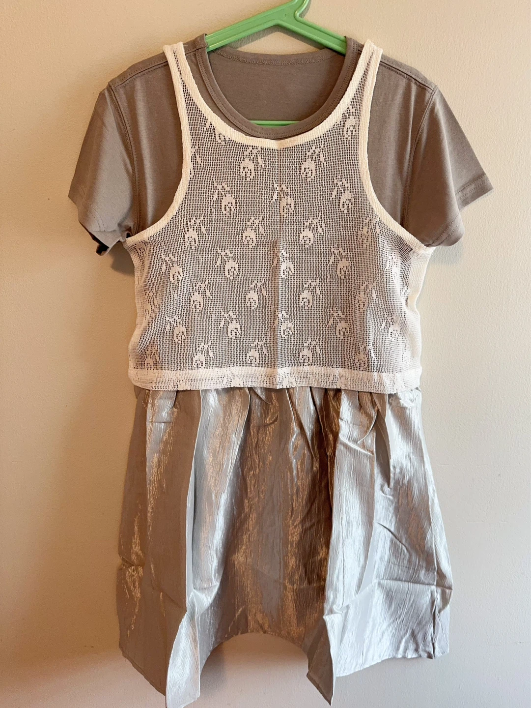 T-shirt Dress with Lace Overlay Toddler 6/7T