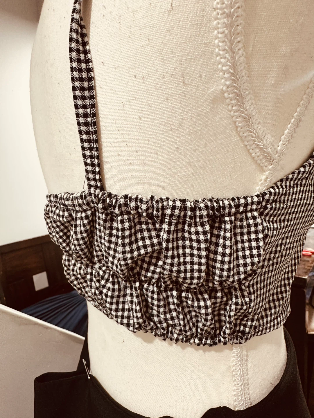 Buy 1 take 1Black and White Gingham Crop Top - photo 2
