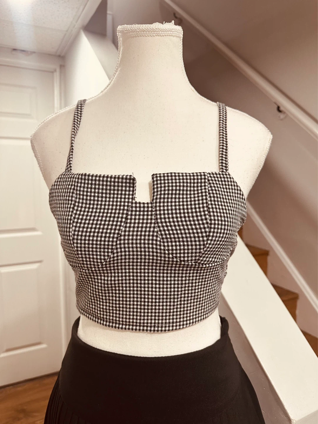 Buy 1 take 1Black and White Gingham Crop Top
