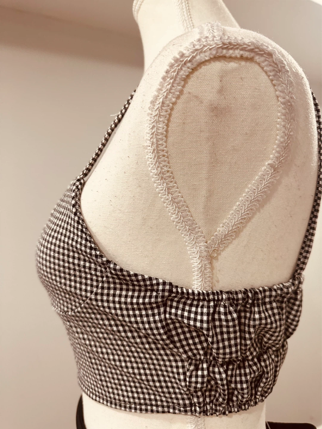 Buy 1 take 1Black and White Gingham Crop Top - photo 4