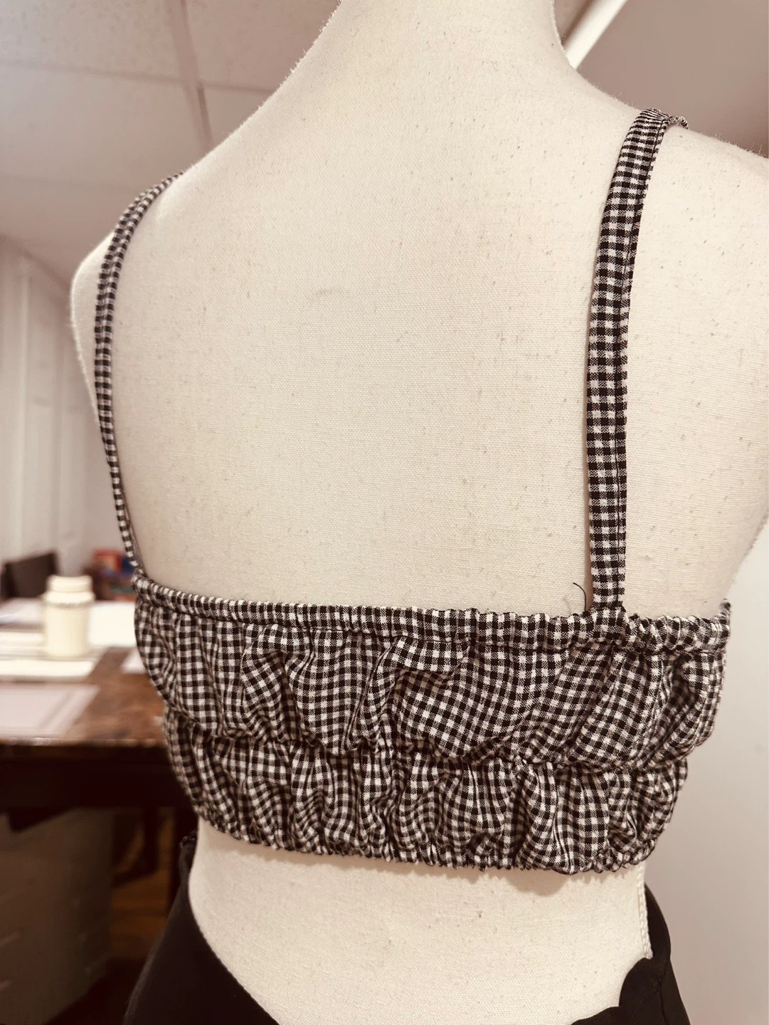 Buy 1 take 1Black and White Gingham Crop Top - photo 3