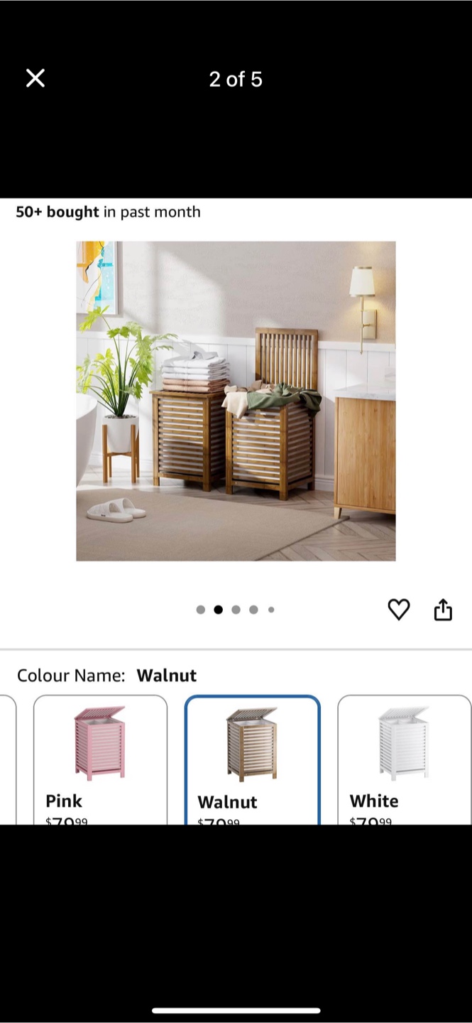 Bamboo Laundry Hamper - 120L Capacity