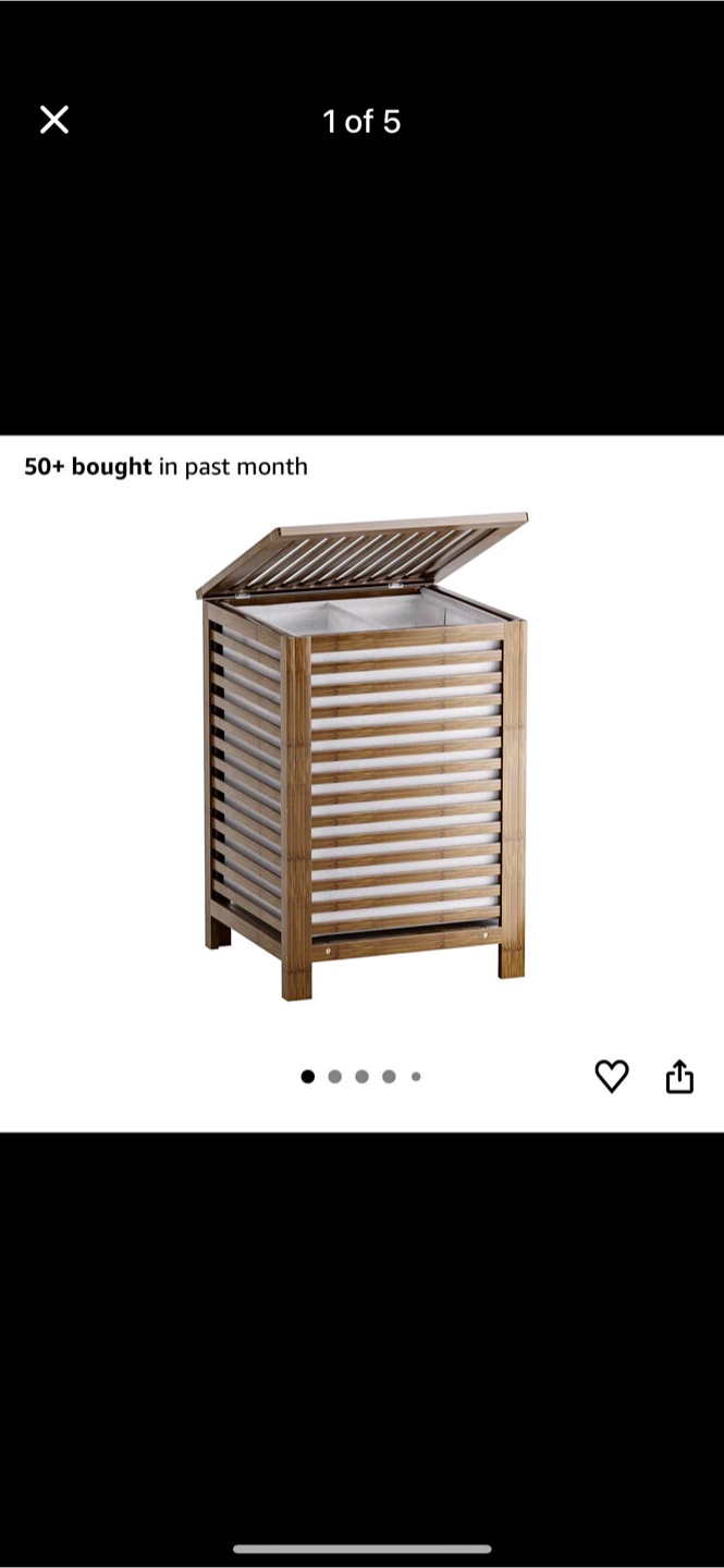 Bamboo Laundry Hamper - 120L Capacity - photo 3