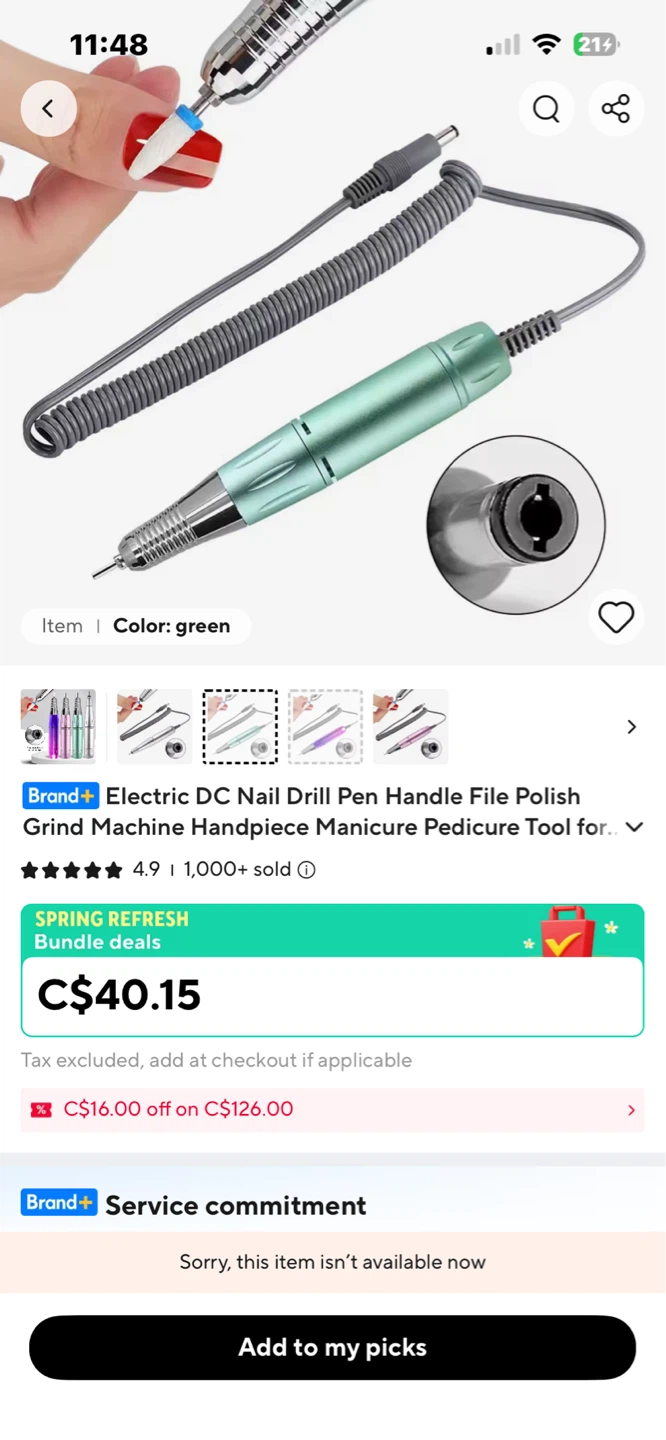 Electric DC Nail Drill Pen Handle File Polish Machine - photo 2