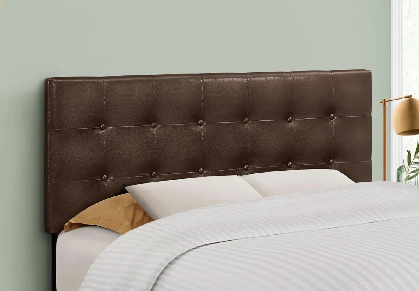 Modern Brown Tufted, Upholstered Full Size Headboard