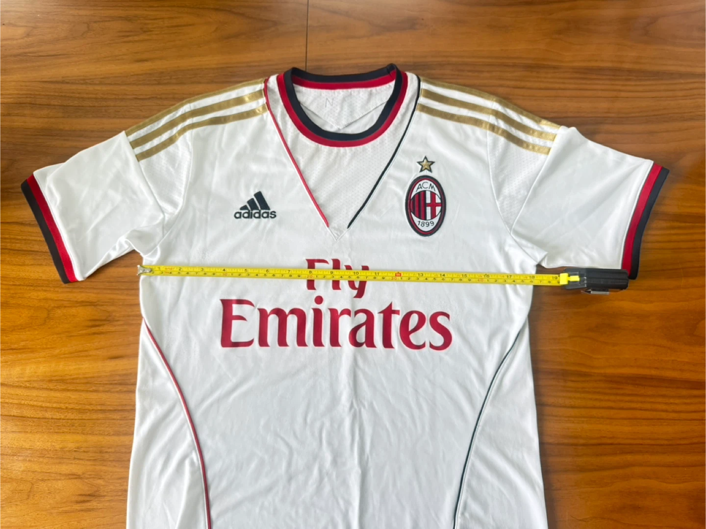 AC Milan Adidas Climalite Soccer Jersey Boys Size 160 - photo 3