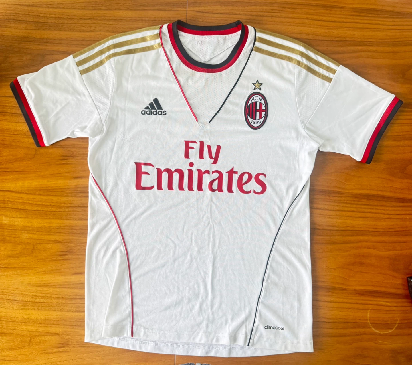 AC Milan Adidas Climalite Soccer Jersey Boys Size 160