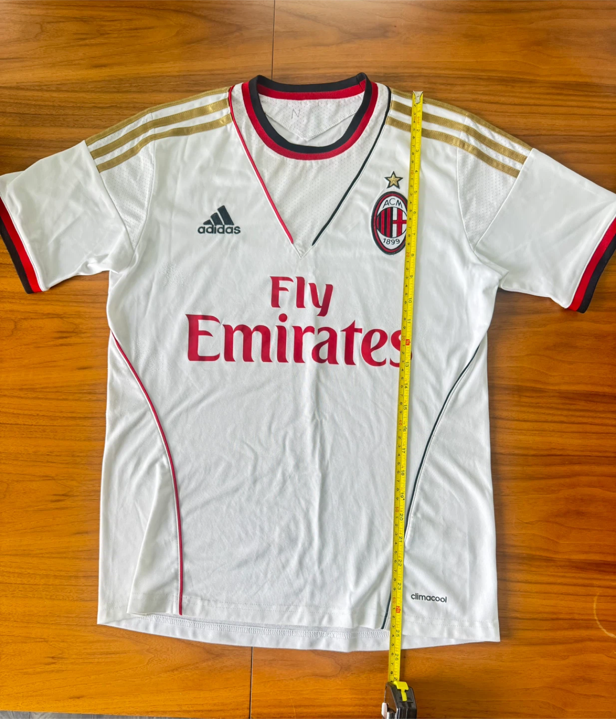 AC Milan Adidas Climalite Soccer Jersey Boys Size 160 - photo 2