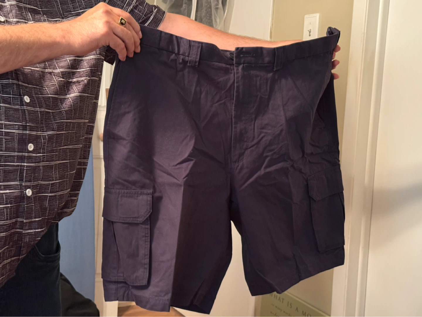 Haggar Clothing Co. Navy Marine Cargo Shorts Size 42
