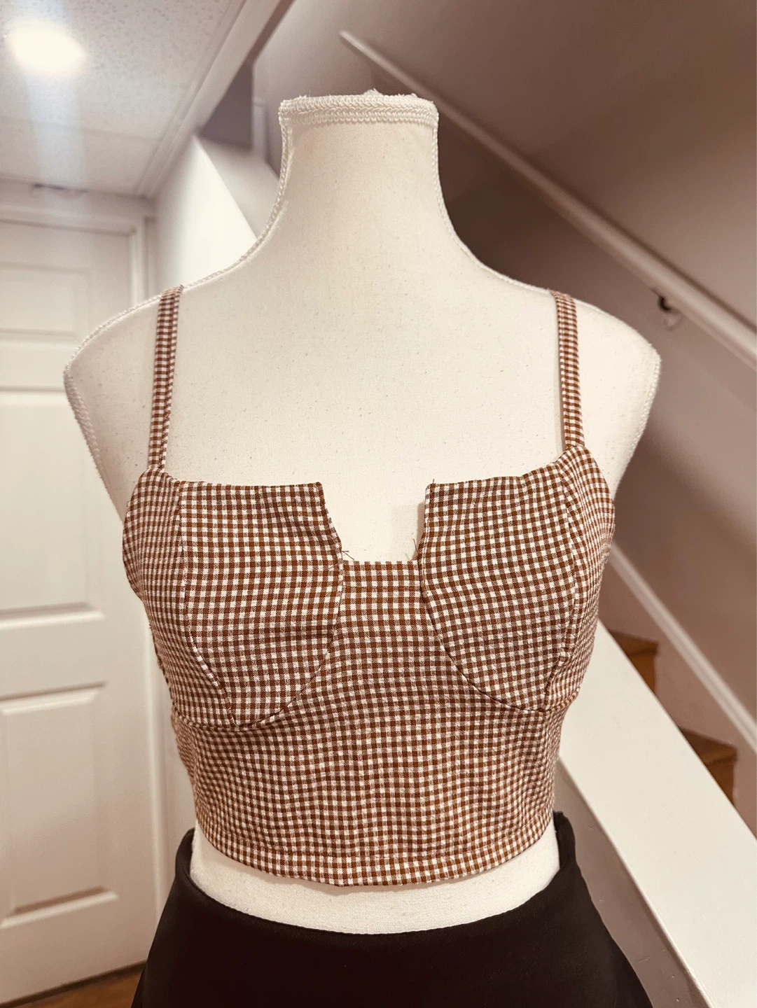 Buy 1 take 1 free Brown Gingham Crop Top