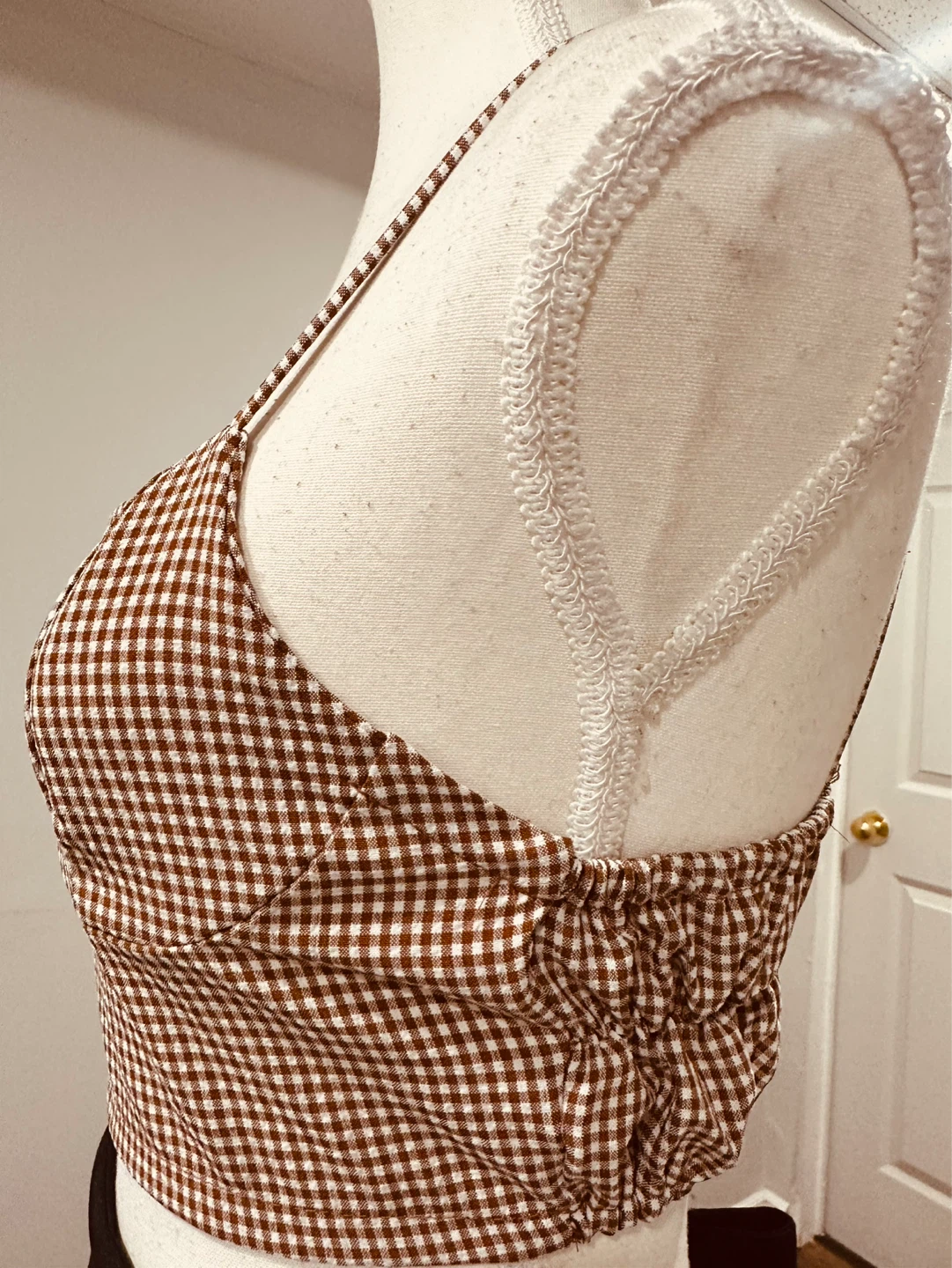 Buy 1 take 1 free Brown Gingham Crop Top - photo 2