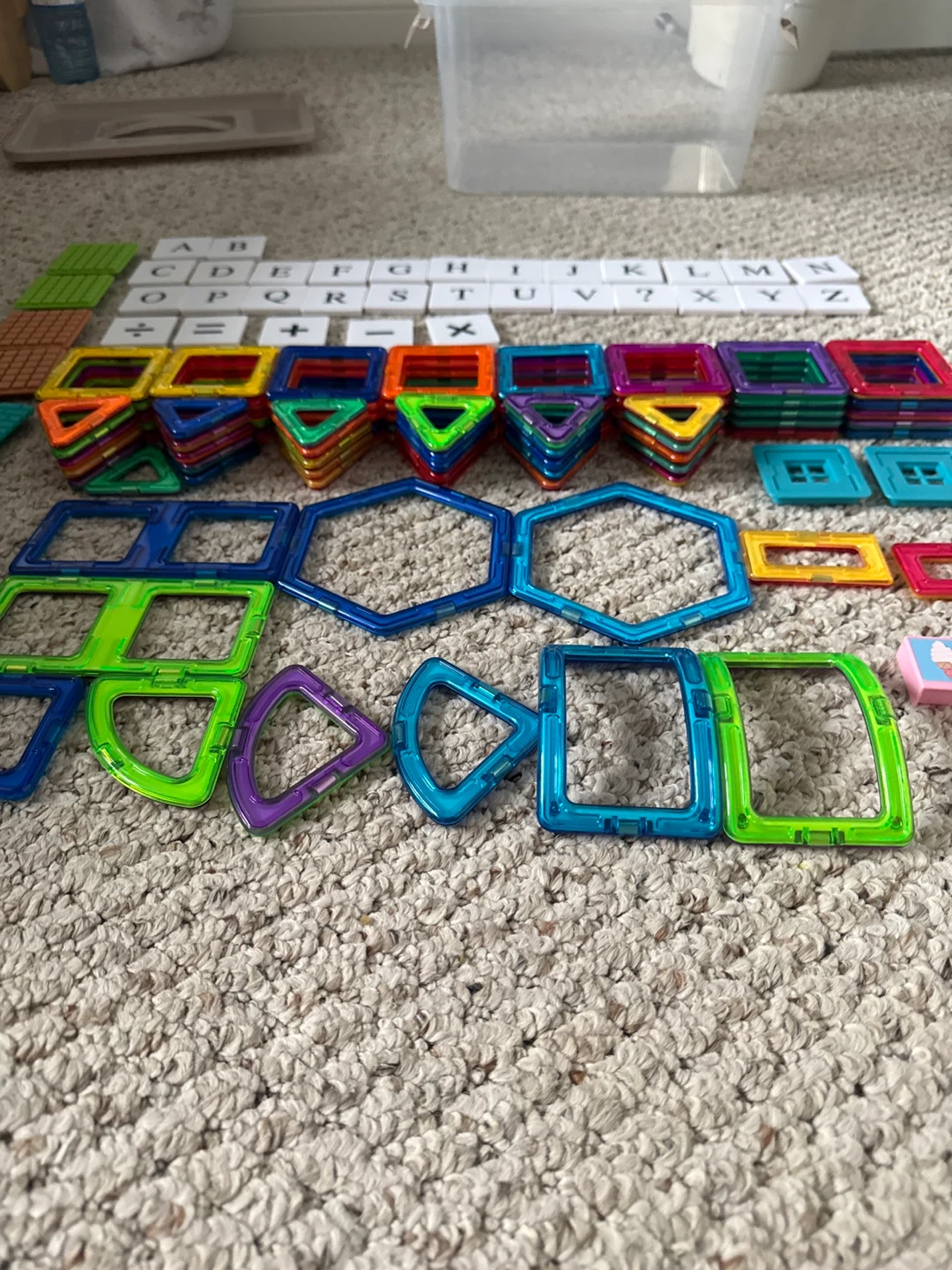 86 Magnetic Building Tiles Set  with Letters, #’s & Shapes - photo 2